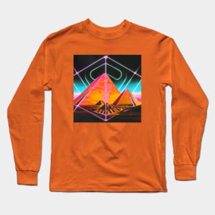 Cyber Landscape of Pyramids at Giza Long Sleeve T-Shirt